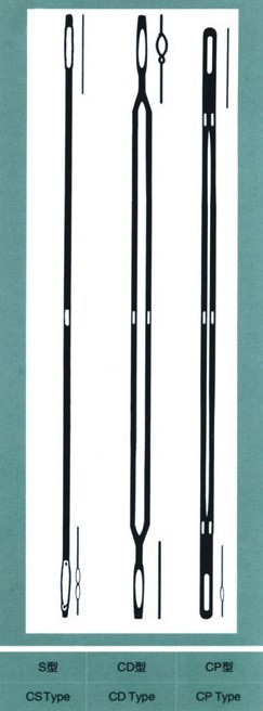 Closed type flat steel healds